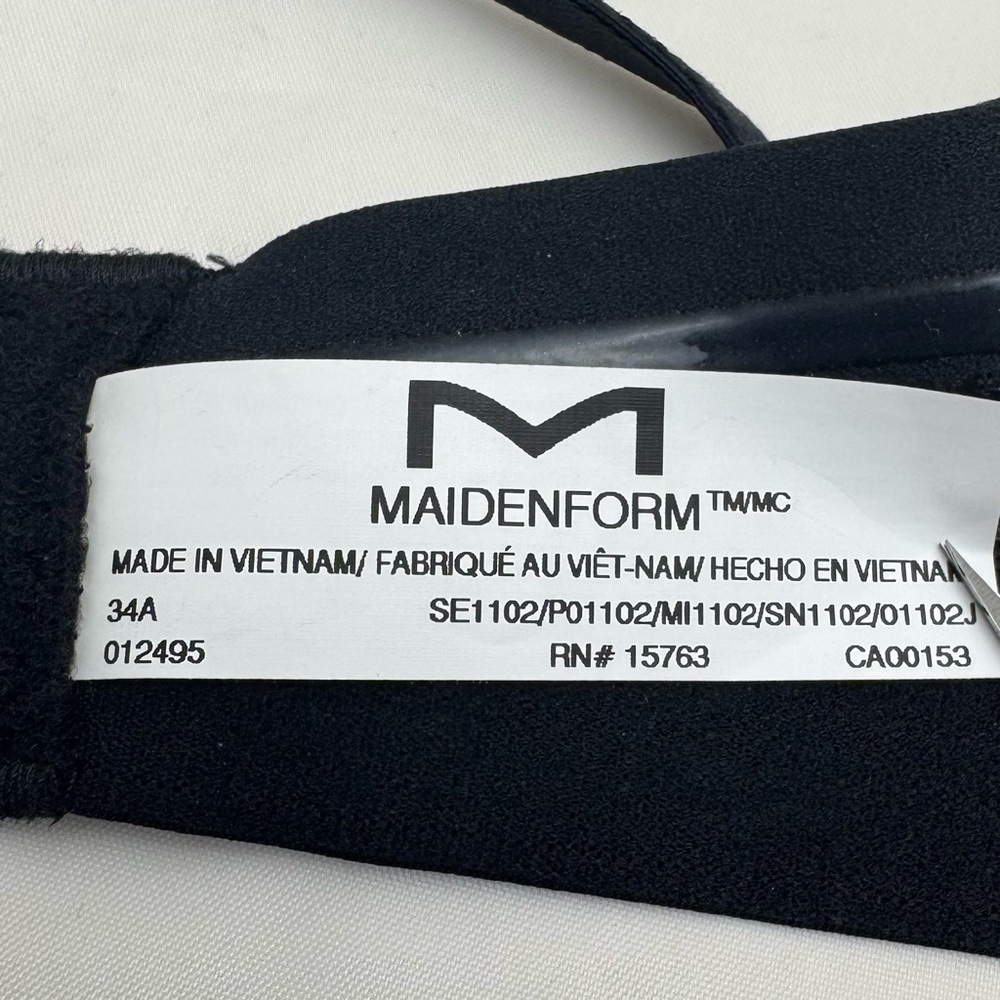 Maidenform Strapless Push-Up Bra Black Underwire Sz 34A - Picture 9 of 10